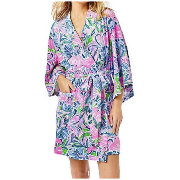 Lilly Pulitzer Other - Lilly Pulitzer BRINGING MERMAID BACK ELAINE Velour Robe S/M NWOT